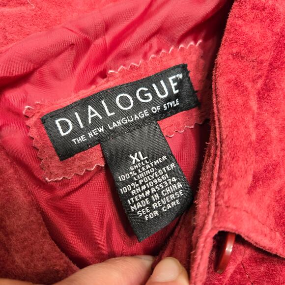 Dialogue Leather Button Down Jacket Red XL - Picture 3 of 7